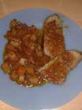 Pecho con cubitos de verduras