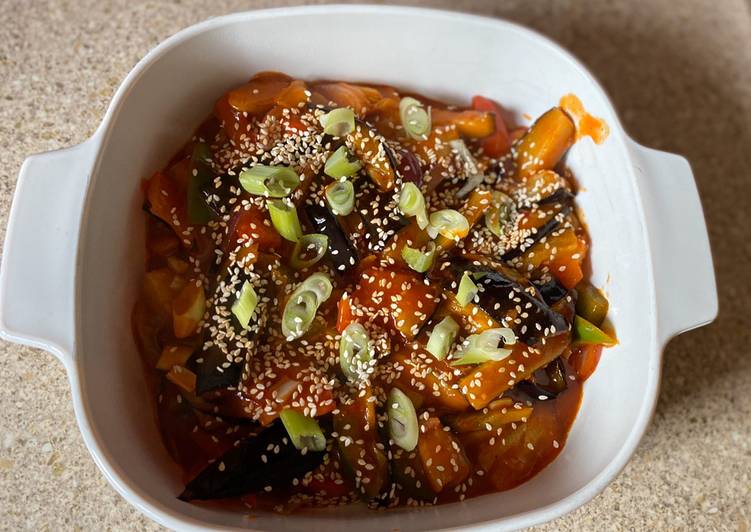 Sweet and sour aubergine