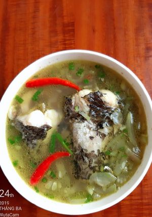 Hình của món Canh cá lóc nấu bầu.