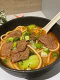 Vegan beef noodle soup
