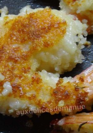 Une photo de Crevettes en croûte de chapelure au parmesan