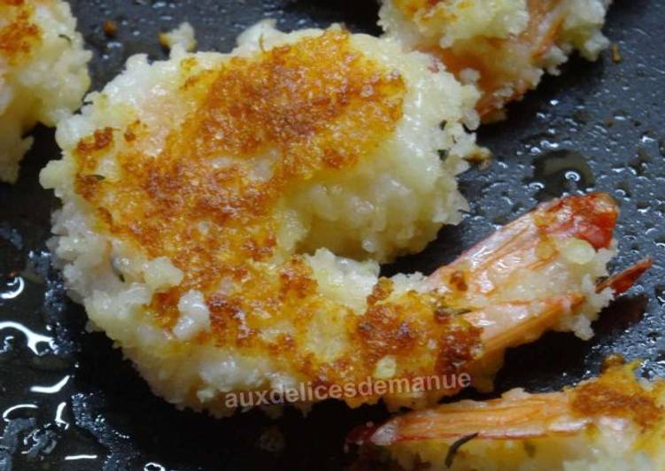 Comment Servir Crevettes en croûte de chapelure au parmesan