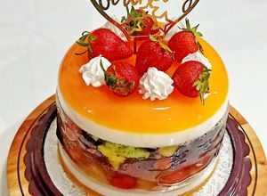 Foto resep Mango Coconut Fruit Pudding🍇🍓🥝🥥🥭