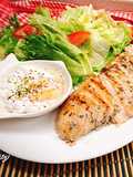 Chicken Breast Salad with Lettuce & Soft-Boiled Egg