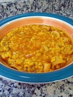 Una foto de Arroz meloso con calamares