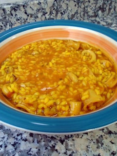 Una foto de Arroz meloso con calamares