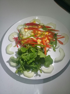 A picture of Sweetcorn, cucumber n lettuce salad # salad contest#.