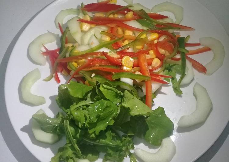 Sweetcorn, cucumber n lettuce salad # salad contest#