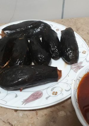 صورة لوصفة محشي الباذنجان الحلبي بالبرغل 😋❤