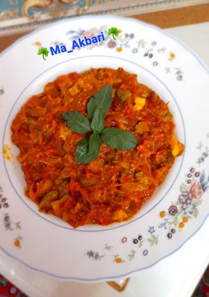 عکسی از دستور 🌺خوراک بادمجان کبابی و کدو سبز