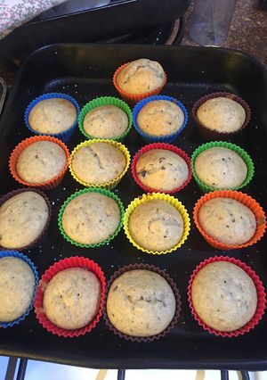 Una foto de Muffins de banana con chocolate