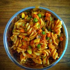 A picture of Indian masala pasta.