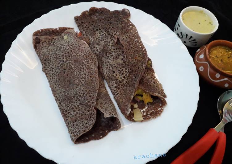 Ragi masala dosa👉 healthy version of dosa