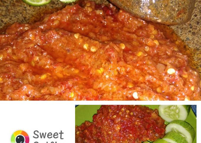 Ayam penyet sambal segar mantap