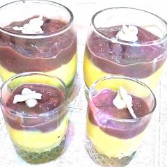 A picture of Vanilla & Chocolate Custard Pudding.