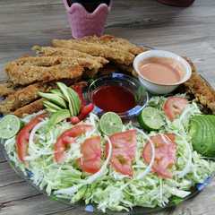 Una foto de Fajitas de filete de pescado empanizado