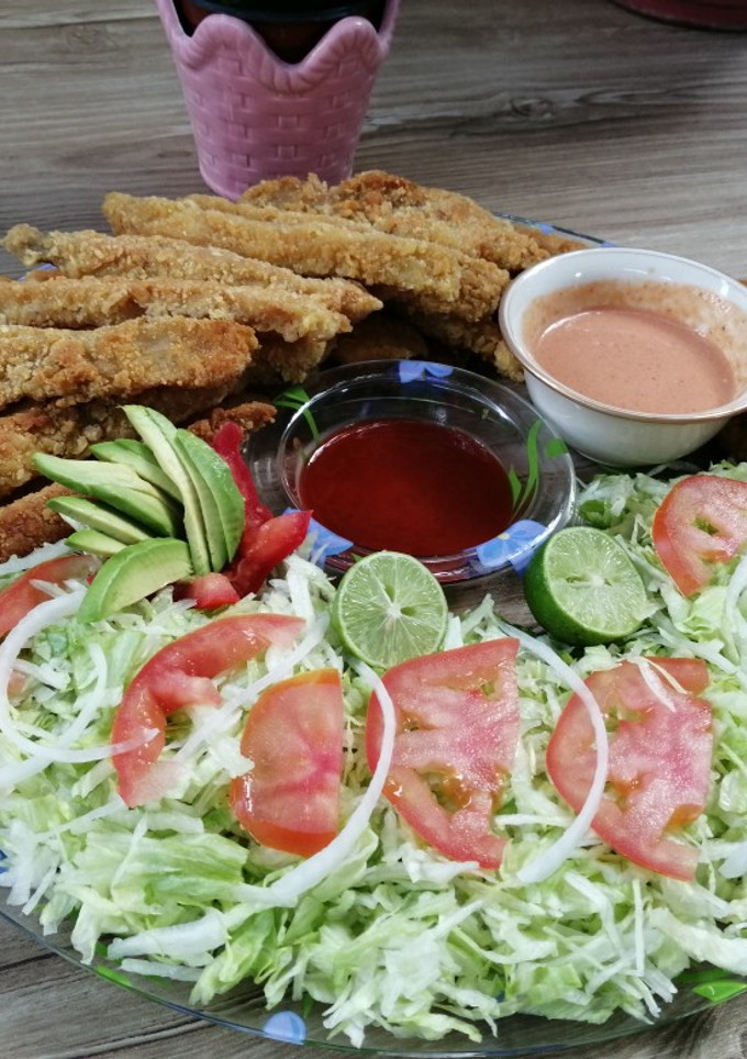 Una foto de Fajitas de filete de pescado empanizado