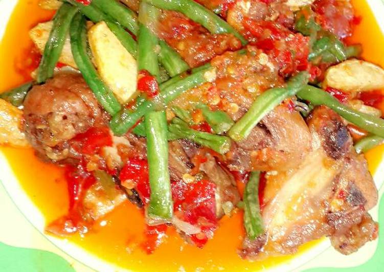 Resep: Ayam kentang kacang panjang samBal yang Renyah