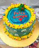 Ranita Birthday Cake relleno de compota de maracuyá y toronja