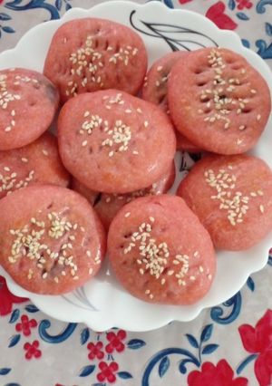 عکسی از دستور کلوچه های رنگی (خرمایی)