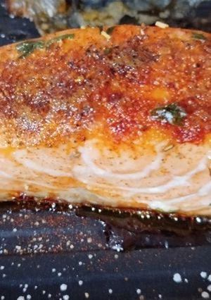 Une photo de Saumon et épices à l'air fryer