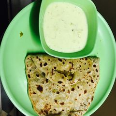 A picture of Matar paratha.