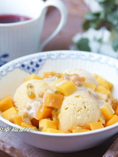 免冰淇淋機之芒果冰淇淋 的食譜成品照片