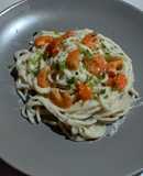 Spaghetti con camarones