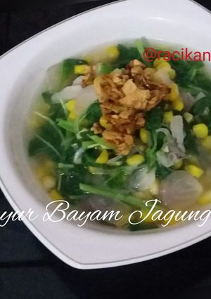 Foto resep Sayur Bayam Jagung