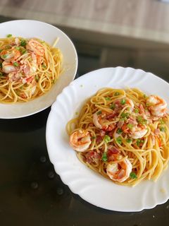 清爽不油膩~ꪔ̤̫ꪔ̤̱和風蒜蝦義大利麵 的食譜成品照片