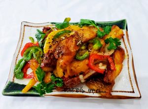 Hình của món Phi lê cá điêu hồng sốt chua ngọt.