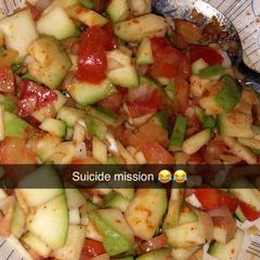 A picture of Kawada cucumber,tomato, onion.