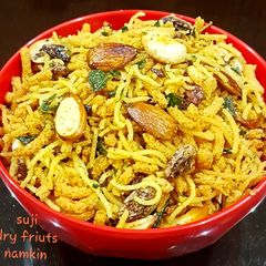 Suji dry fruits namkin A picture of Suji dry fruits namkin.