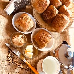 A picture of Eggless Brown Buns#themechallenge.