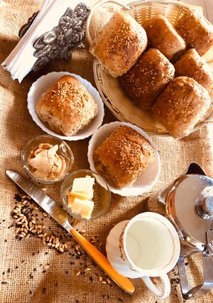 A picture of Eggless Brown Buns#themechallenge.