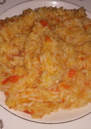 Una foto de Risotto de calabaza y zanahoria, cremoso y rápido