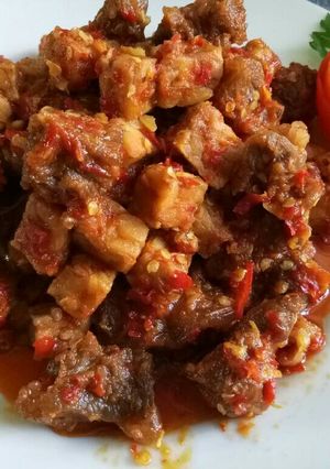 Foto resep Oseng Mercon Daging Tempe