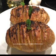 A picture of Hassleback Roasted Potatoes.
