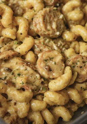 A picture of Creamy Bacon & Chicken Sausage Cellentani.