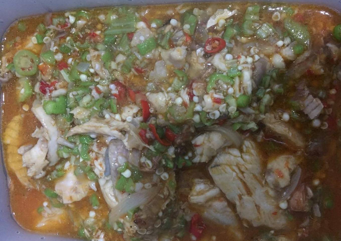 Okro with fresh fish