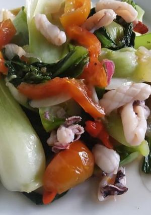 Foto resep Tumis pakchoy dan cumi