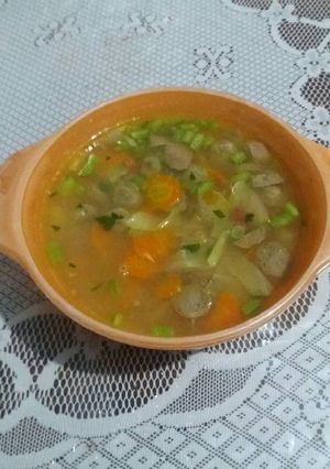 Foto resep Sayur Sop kornet sapi+bakso ala mamah qusyairi