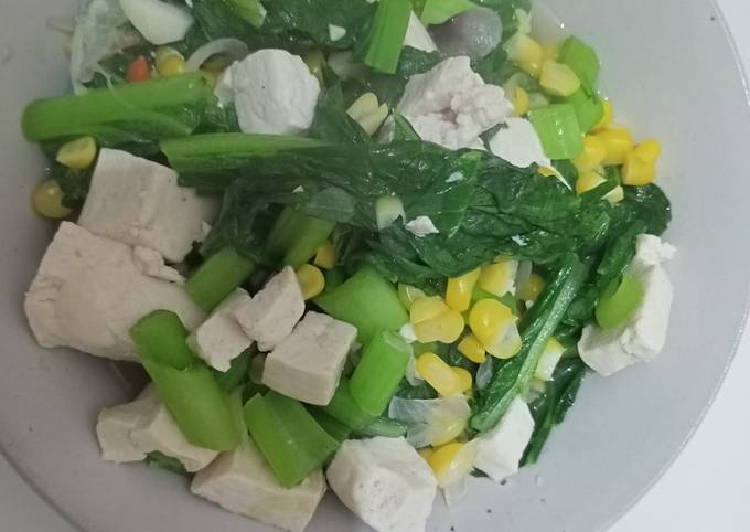 Langkah Mudah untuk Menyiapkan Tumis sawi jagung tahu Anti Gagal