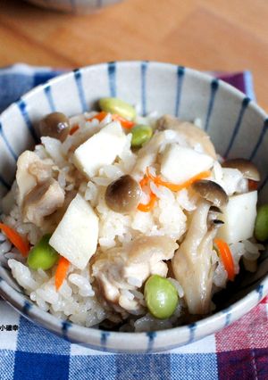 夏日綠竹筍雞肉炊飯 的食譜成品照片