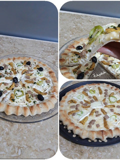 صورة لوصفة بيتزا بصلصة بيضاء🍕