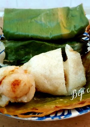 Hình của món Xôi bọc chuối nướng.