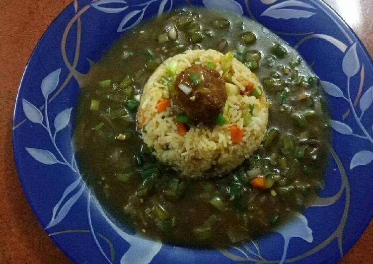 Recipe of Perfect Gravy manchurian with fried rice