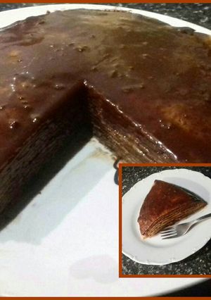 Φωτογραφία της συνταγής Πανεύκολη τούρτα σοκολάτας με κρέπες
