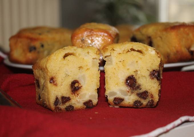 Recette Délicieux Mini cakes poire et chocolat