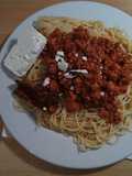Σπαγγέτι με κιμά γαλοπούλας a la Bolognese